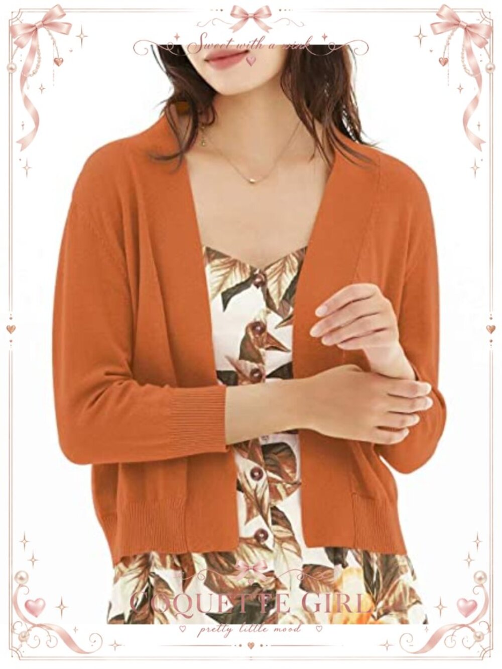 3/4 Sleeve Cropped Cardigan Open Front Knit Bolero Shrug Lightweight